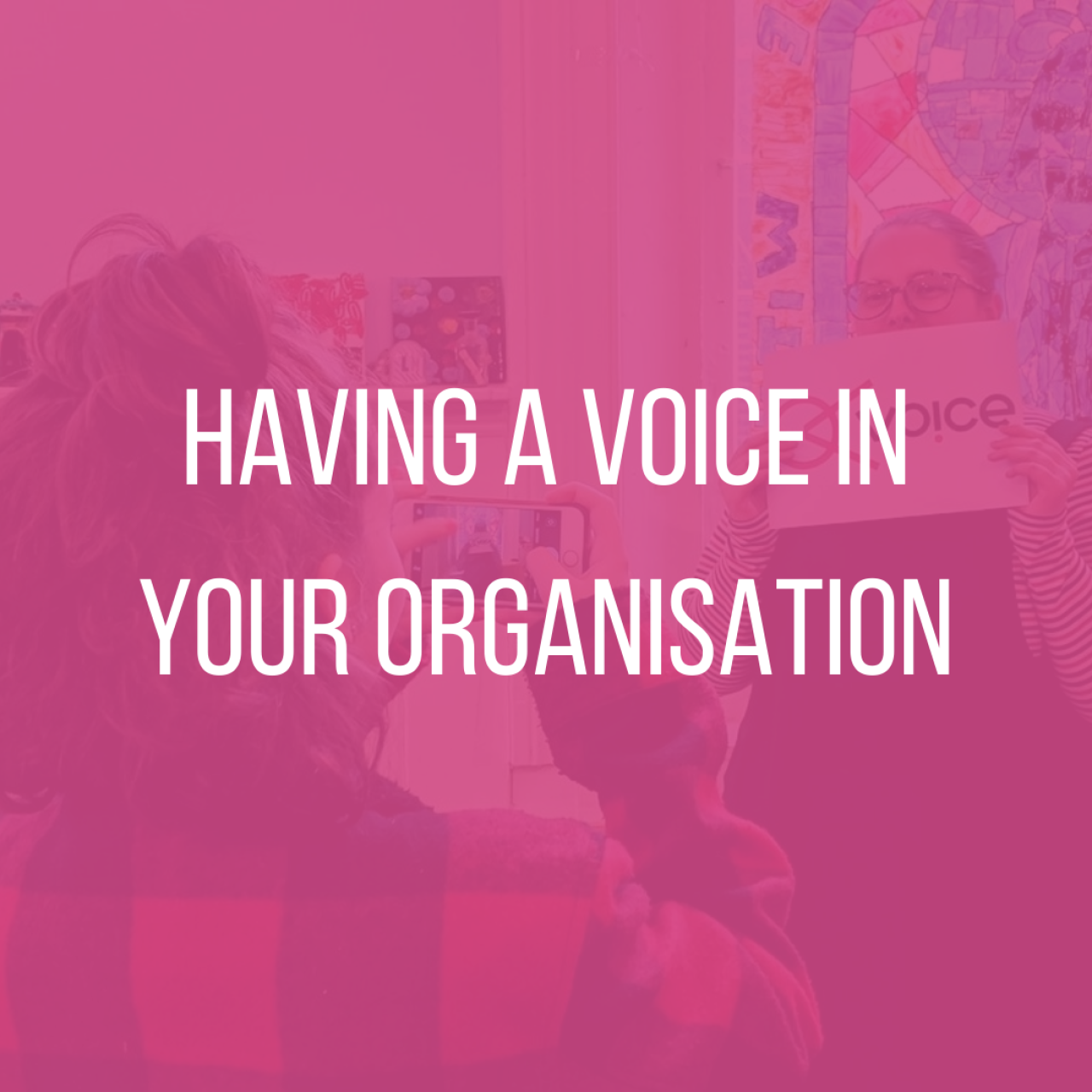 Having a voice in your organisation.